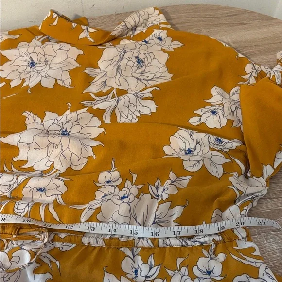 Free People Mustard Floral Mini Dress maanfacturer flaw - Picture 14 of 16